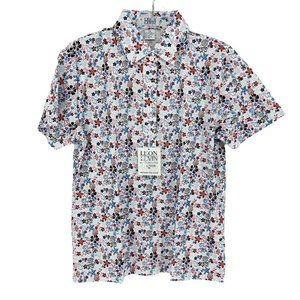 New Leon Levine Polo Shirt Women's PS Short Sleeve Blouse Seashell Flora…